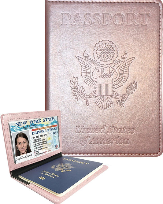 Passport Wallet & Cover Combo - Holds Passport, Vaccine Card & More