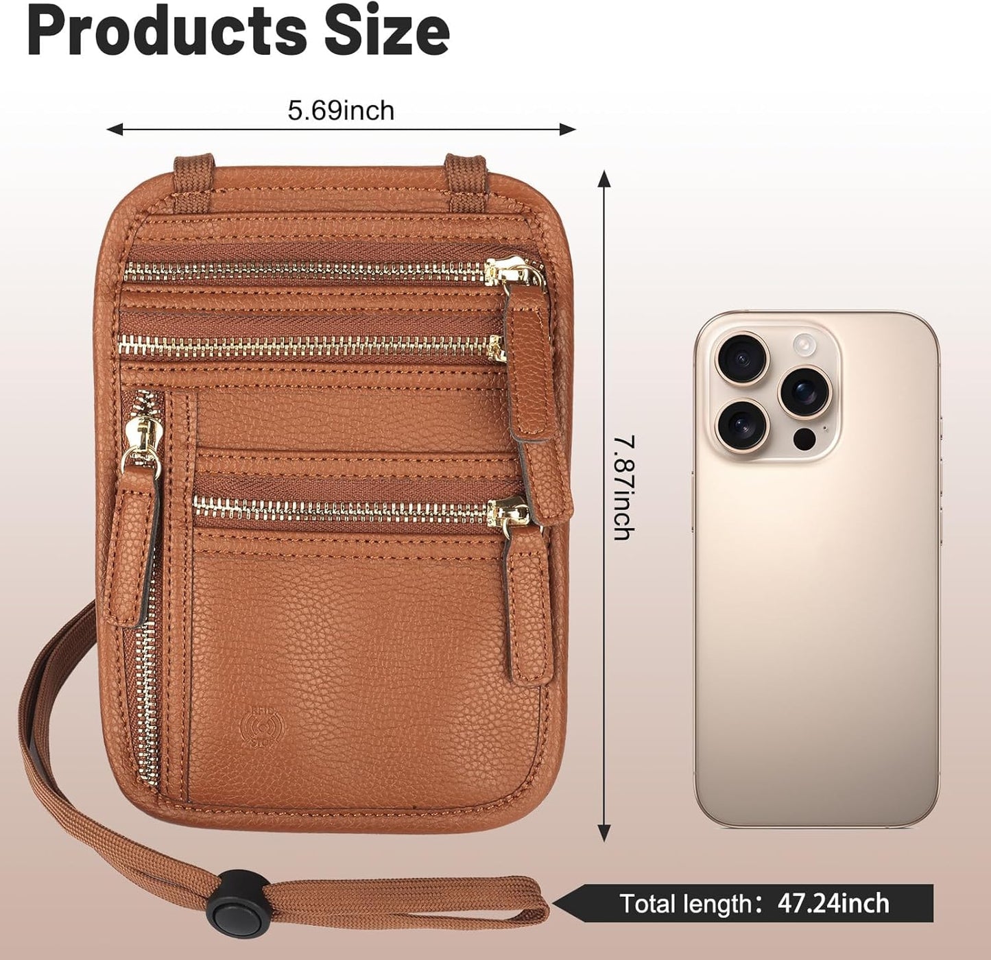Sizobi Neck Wallet for Traveling Women Men, RFID Blocking Leather Passport Holder Travel Pouch, Family Travel Document Organizer Passport Wallets,International Travel Must Haves Travel Accessories