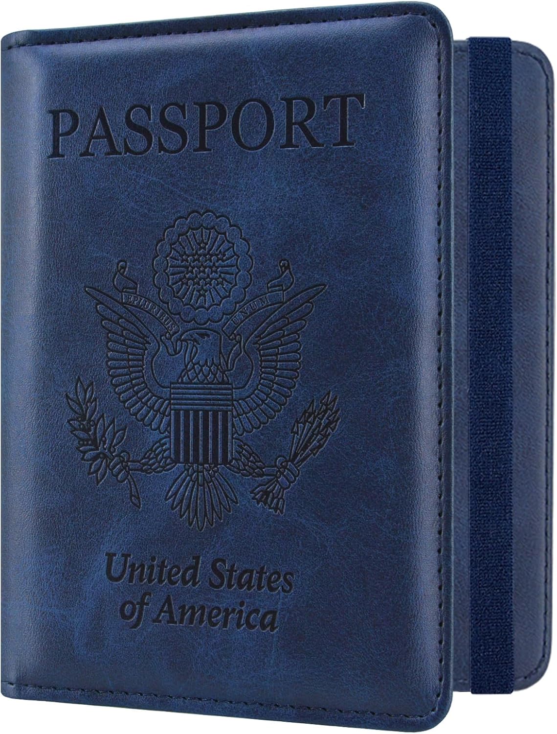 ACdream RFID BLOCKING Passport Holder Travel Wallet, Premium PU Leather Cover Passport Book with Card Holder, Pen Holder, Keep Organization, and Travel Essentials for Women and Men, Blue