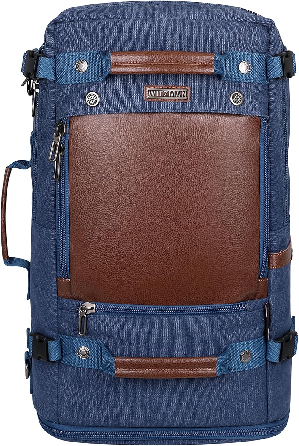 WITZMAN Travel Backpack for Men Women Carry on Luggage Backpack Canvas Rucksack Duffel bag with Shoe Compartment（A2021 big size Blue）