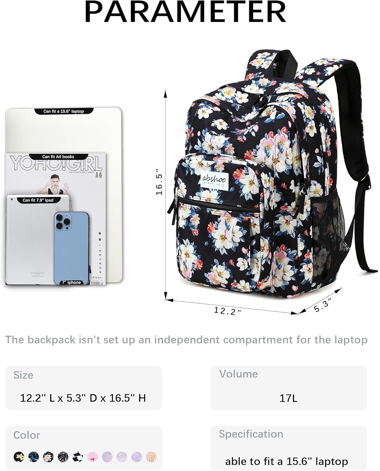 abshoo Classical Basic Travel Backpack For School Water Resistant Bookbag