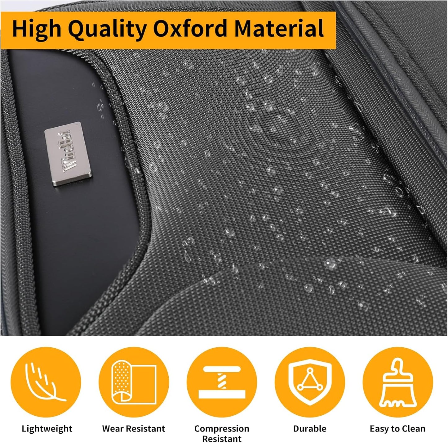 3-Piece Softside Expandable Luggage Set with Front Open Pocket, Lightweight and Durable Oxford