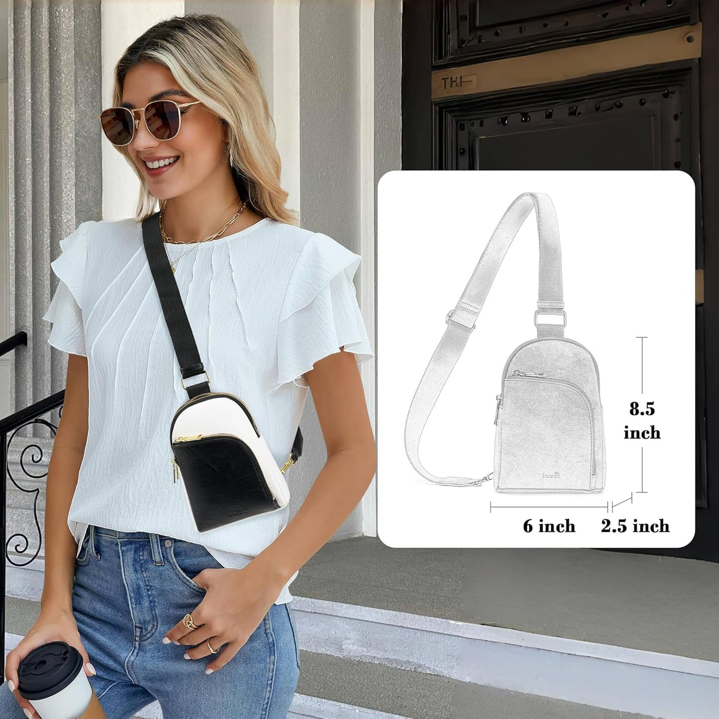 INICAT RFID Blocking Sling Bag Anti Theft Crossbody Bags for Women Travel Fanny Pack Cross Body for Woman Chest Bag