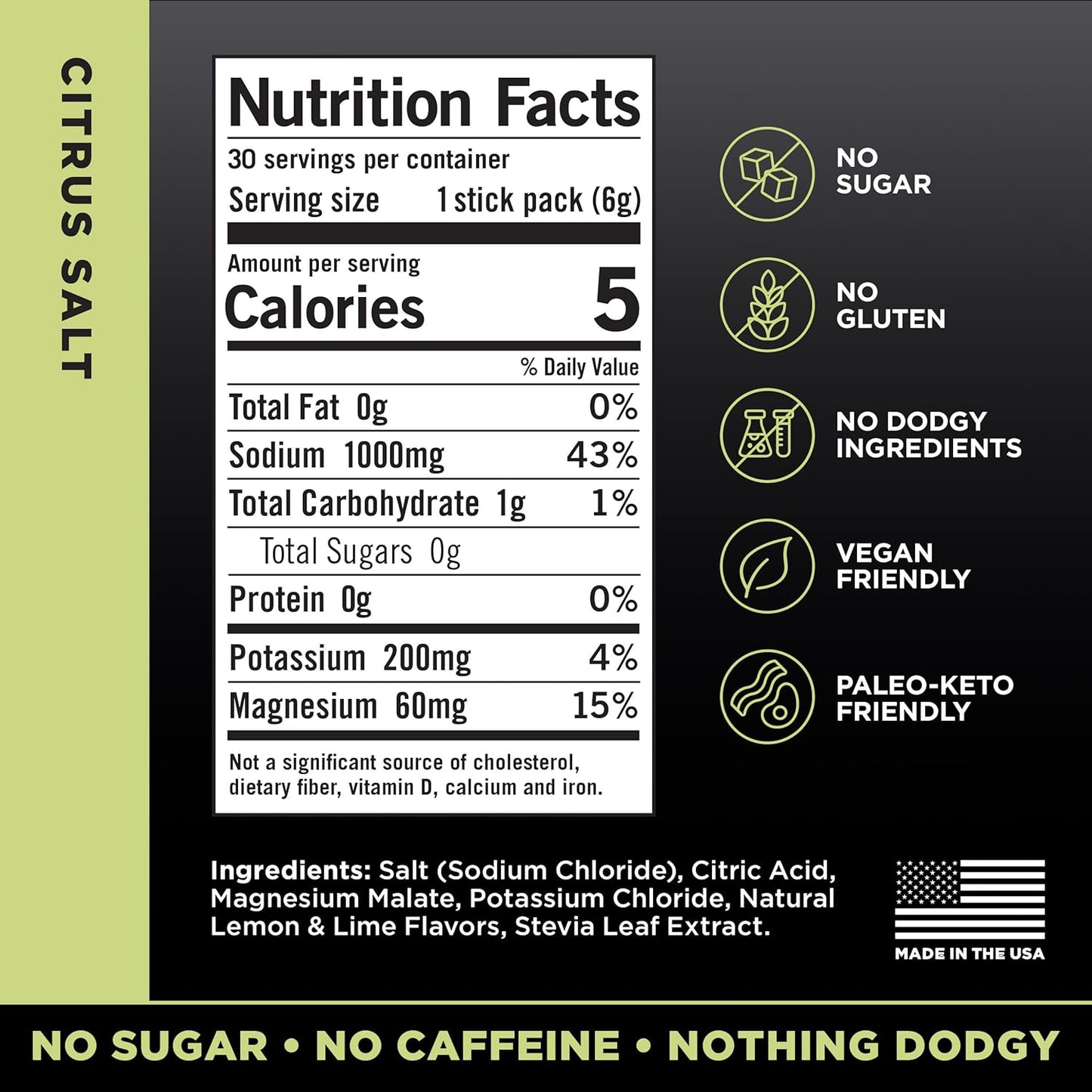 LMNT Zero Sugar Electrolytes - Citrus Salt | Drink Mix | 30-Count