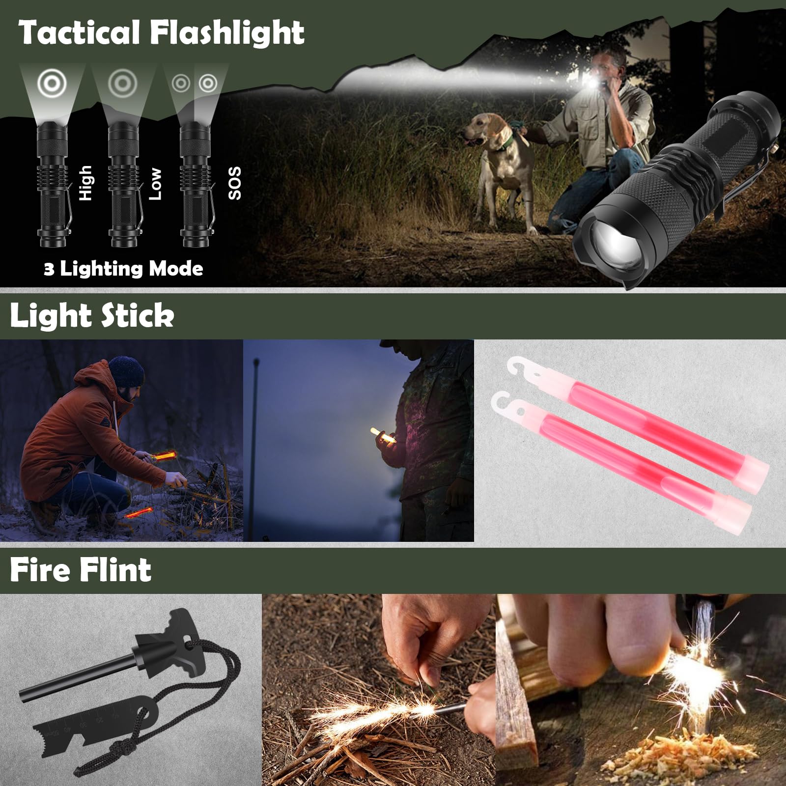 DLMD 320 PCS Survival Kits First Aid Kit, Gifts for Men Fathers Day Him Dad, Survival Gear and