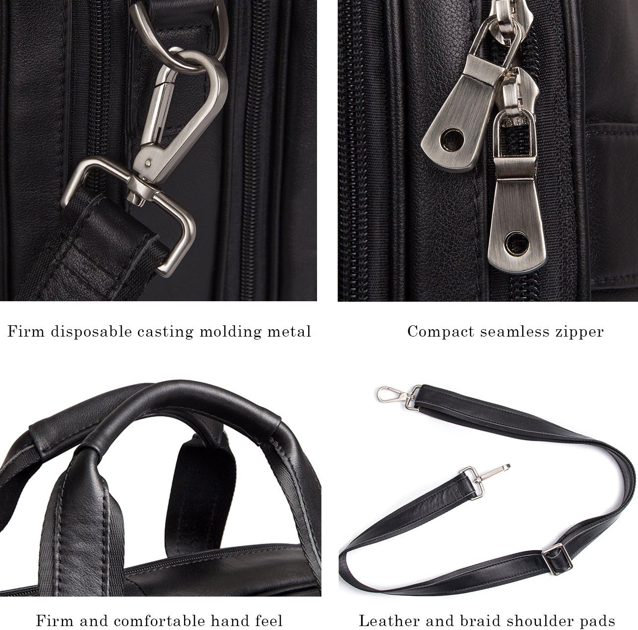 Augus Business Travel Briefcase Genuine Leather Duffel Bags for Men Laptop Bag fits 15.6 inches