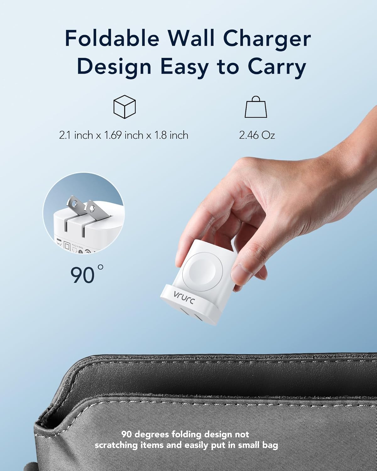 VRURC for Apple Watch Charger, Wireless Magnetic Portable iWatch Charger, PD 20W 3-in-1 Travel