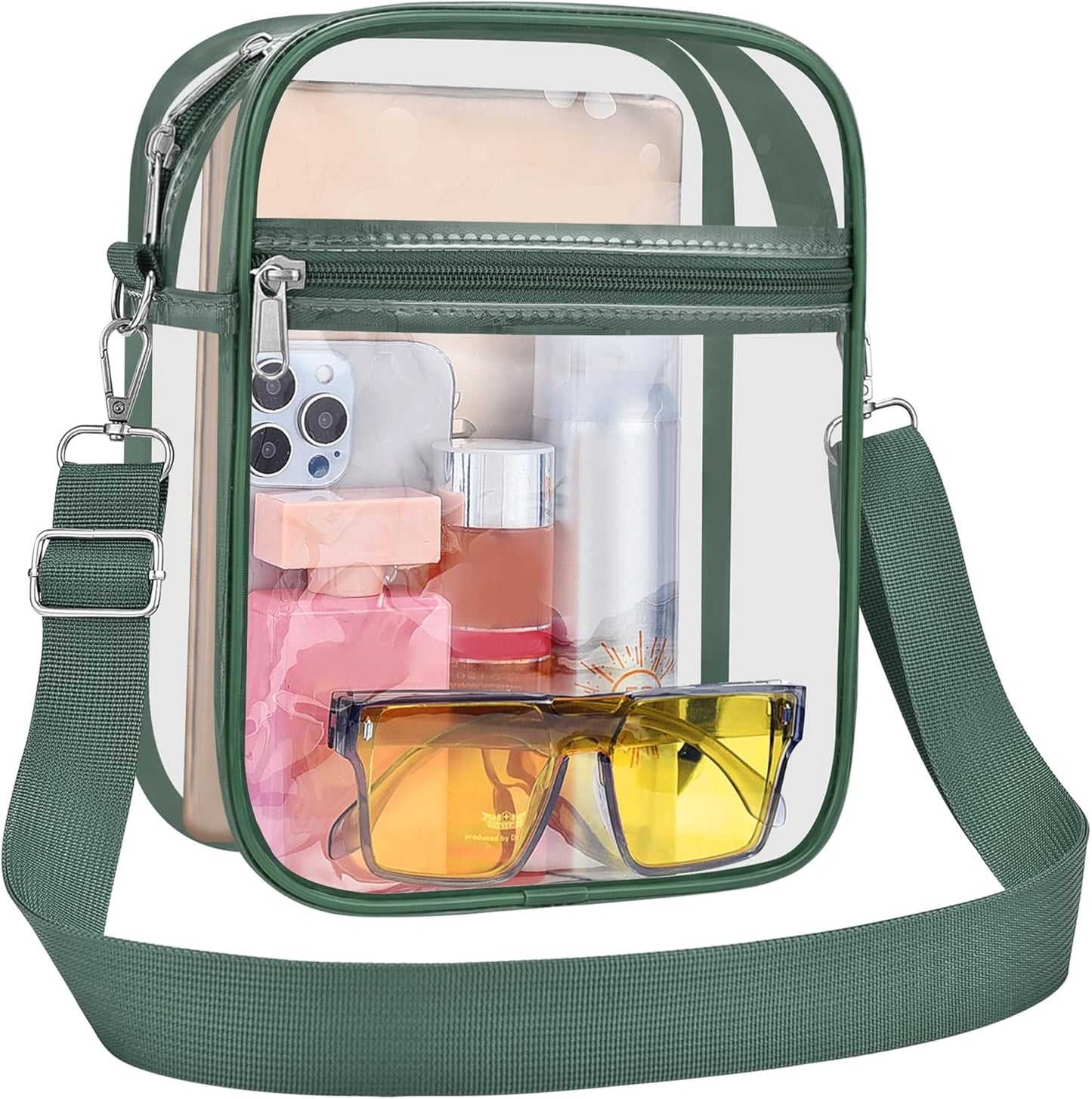 USPECLARE Clear Purse Stadium Transparent Messenger Bag Stadium Approved for Men and Women Clear CrossBody Bag