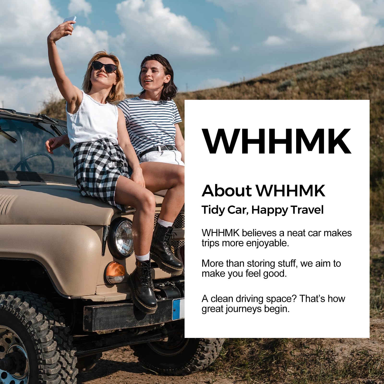 WHHMK Sturdy Leather Car Storage Support Up to 33 LB of Weight, Black