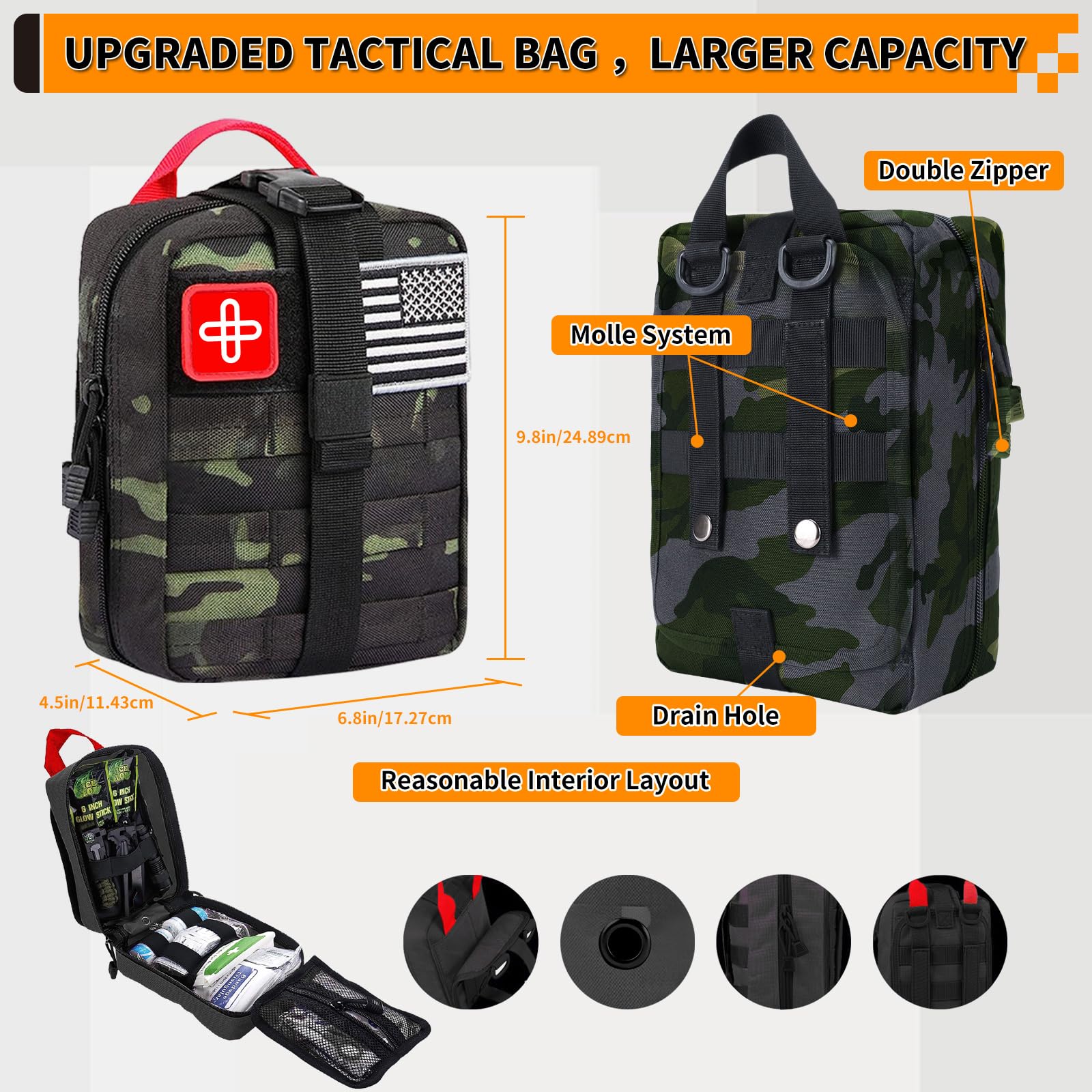 Survival Kit, Gifts for Men Women Teen Boys, 252 pcs Survival Gear and Equipment Mini First Aid Kit