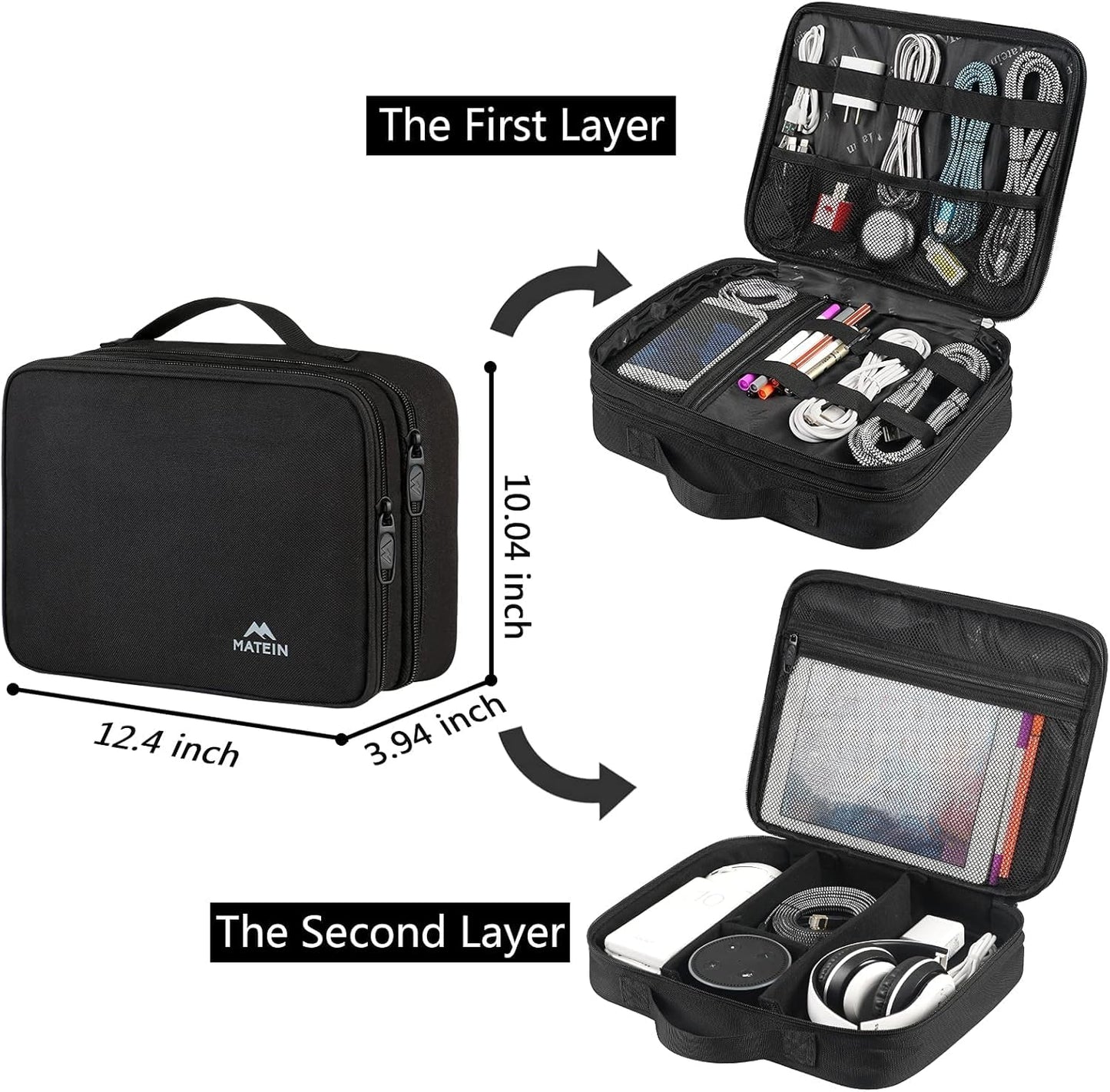 MATEIN Cable Organizer Bag, Large Travel Storage Bag, Sturdy Tool Case