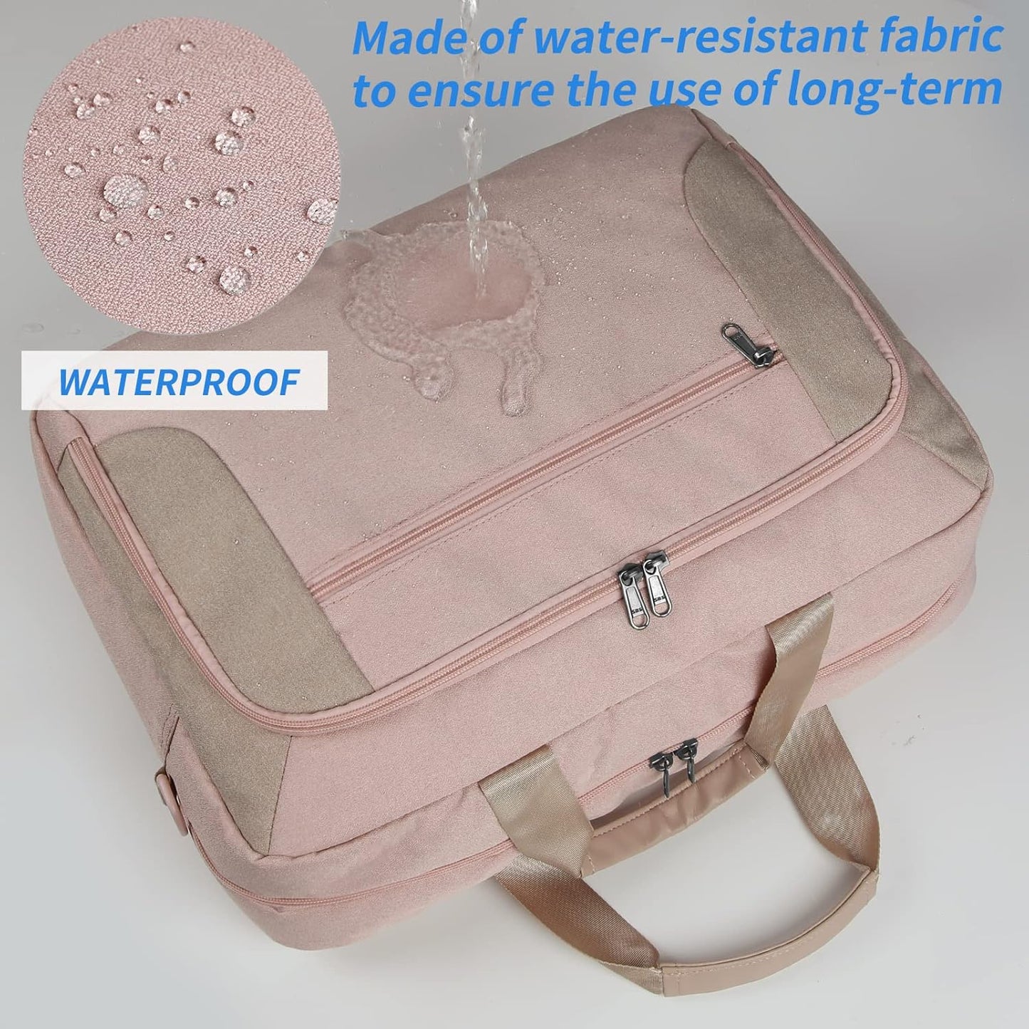 Laptop Bag 15.6 Inch Laptop Briefcase Computer Bag for Men Women Waterproof Business Office Work Large Laptop Case 15.6 Inch Adjustable Shoulder Messenger Bag Pink