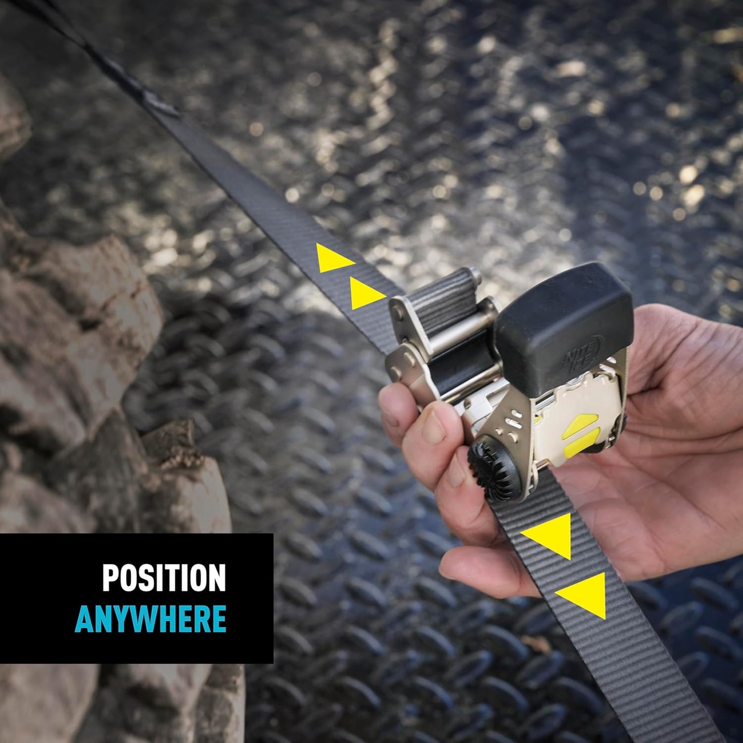 Nite Ize CamJam HookLock Ratchet Strap System - Adjustable, Heavy-Duty Tie Down Straps - Cargo Attachment with Spring-Actuated Hooks - Includes Ratchets, Hooks, Webbing & Storage - Small (2 Pack)