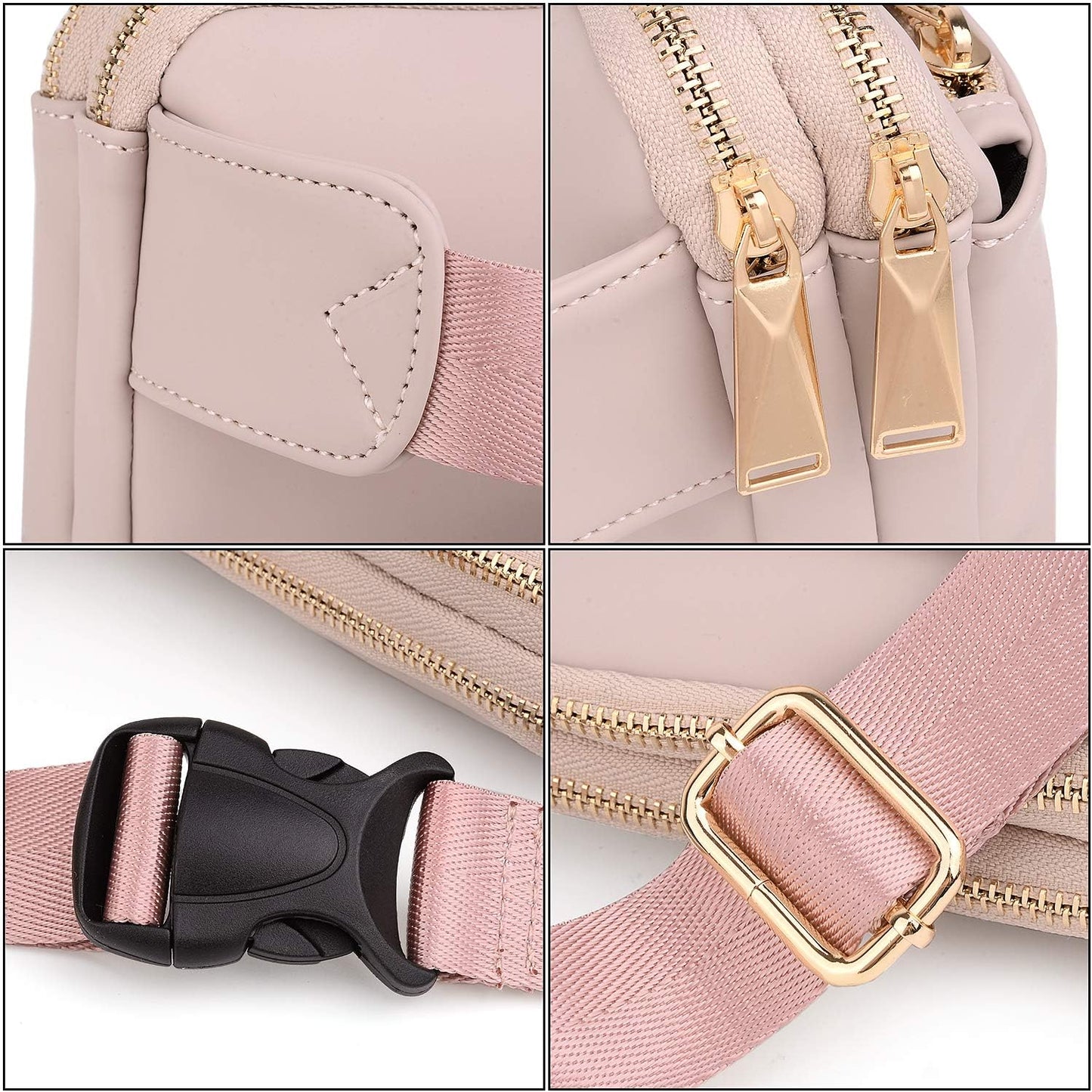 UTO Fanny Pack for Women Crossbody Trendy Fashion Belt Purse Chest Waist Hip Bumbag for Outdoor Shopping Travel Hiking