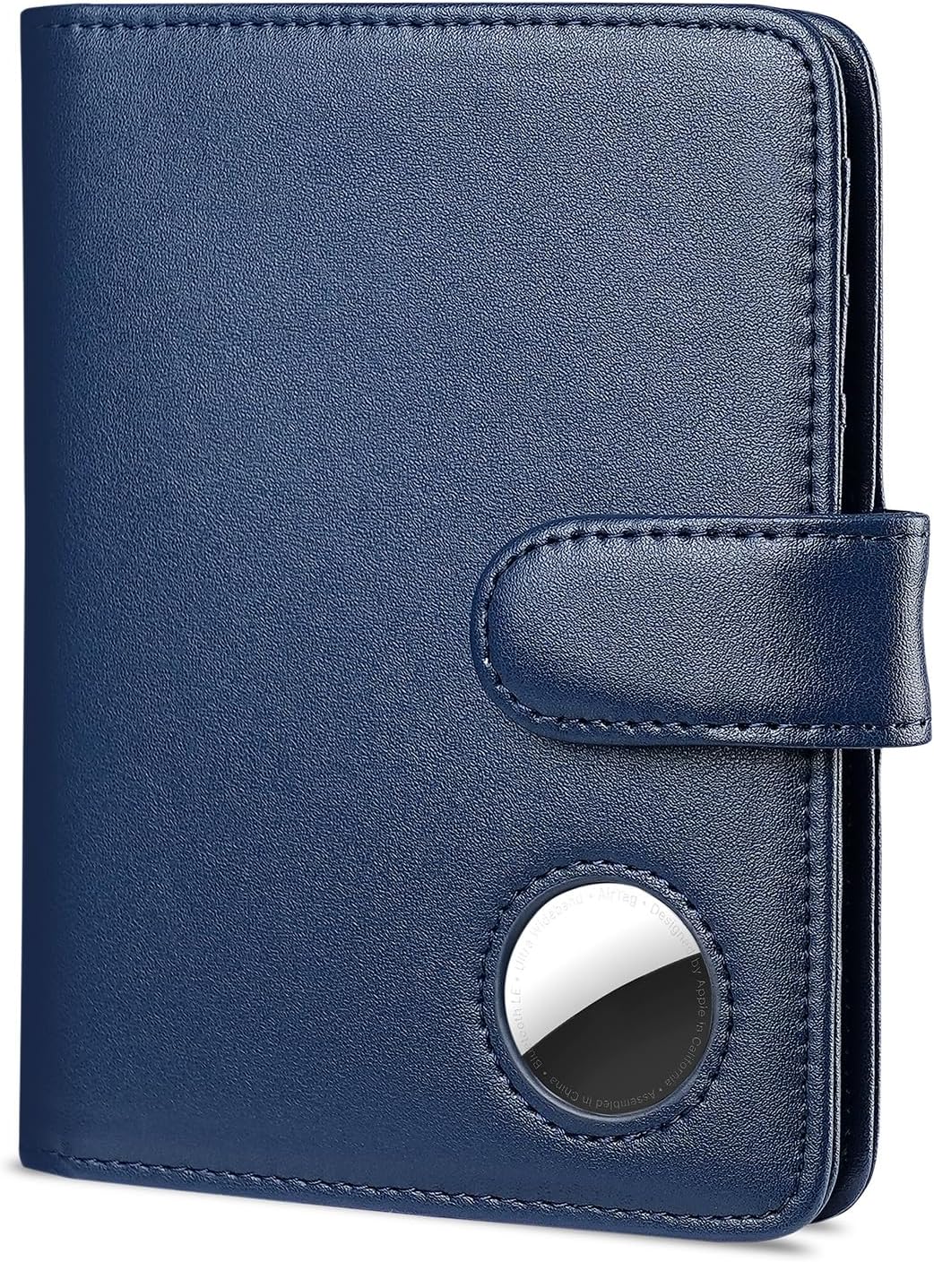 Passport Holder for Travel with AirTag Holder- Leather RFID Blocking Travel accessories with 5 Cards Slot&1ID Window,Magnetic Closure,Gift Box(Air Tag Not Included)