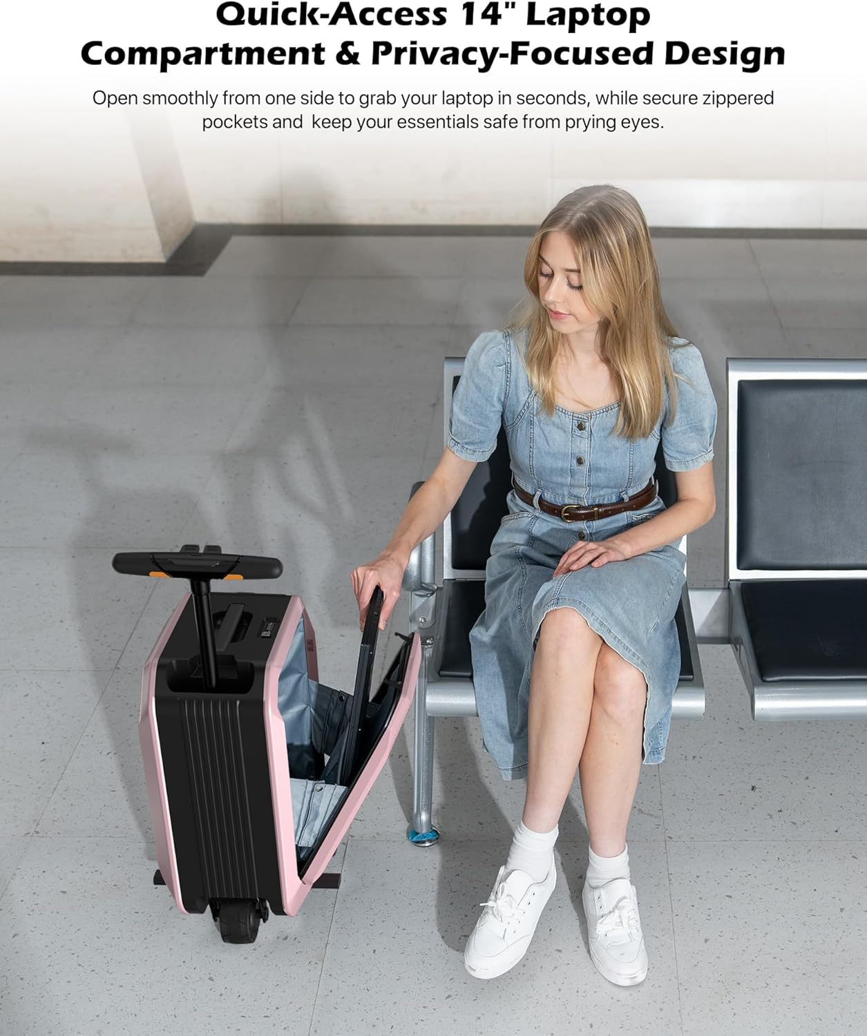 Smart Rideable luggage-Roller carry-on luggage 22x14x9-TSA,Airline-Approved 22 inch Hardshell