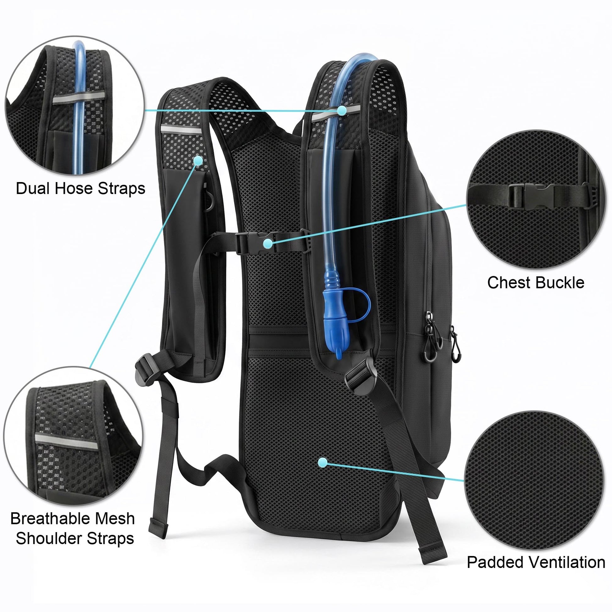MIYCOO Hiking Backpack with 2L Water Bladder,Hydration Backpack for Running