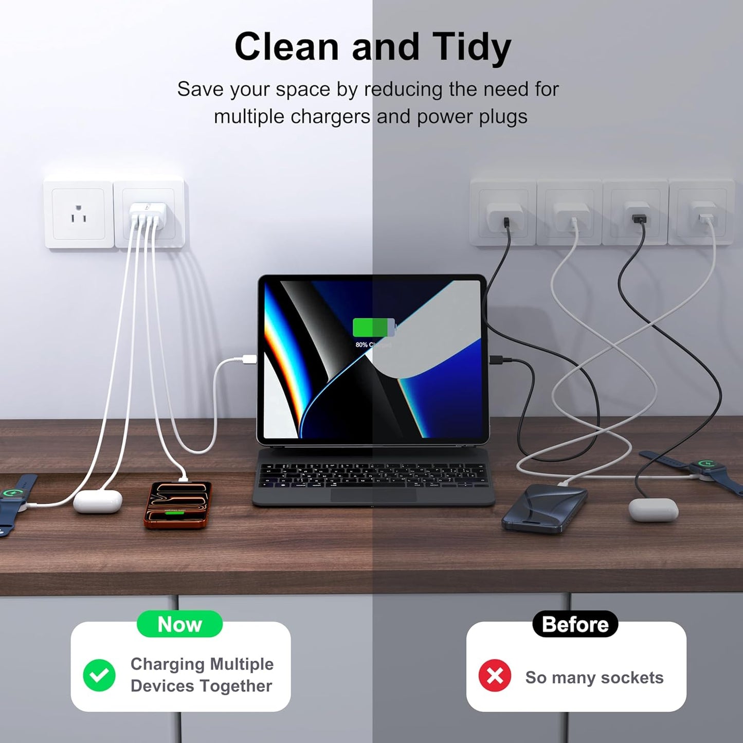 LCGENS 3 Pack USB Wall Charger,Fast C Charger Block 4 Port PD Power Adapter,QC Plug Multiport Type Charging Cube for iPhone 14/15/16/17 Plus/Pro Max, LG,Nexus,HTC,Google Pixel,and More