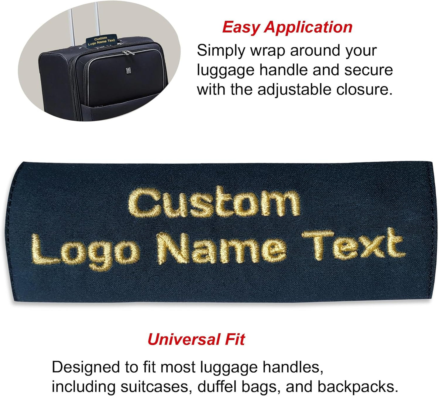 Personalized Luggage Handle Wrap Finder | Custom Embroidered Icon Monograms or Short Text ID Tag | Cover Identifier Marker for Suitcase or Bag | Accessories for Travel by ACORD EU (Dark Phthalo Green)