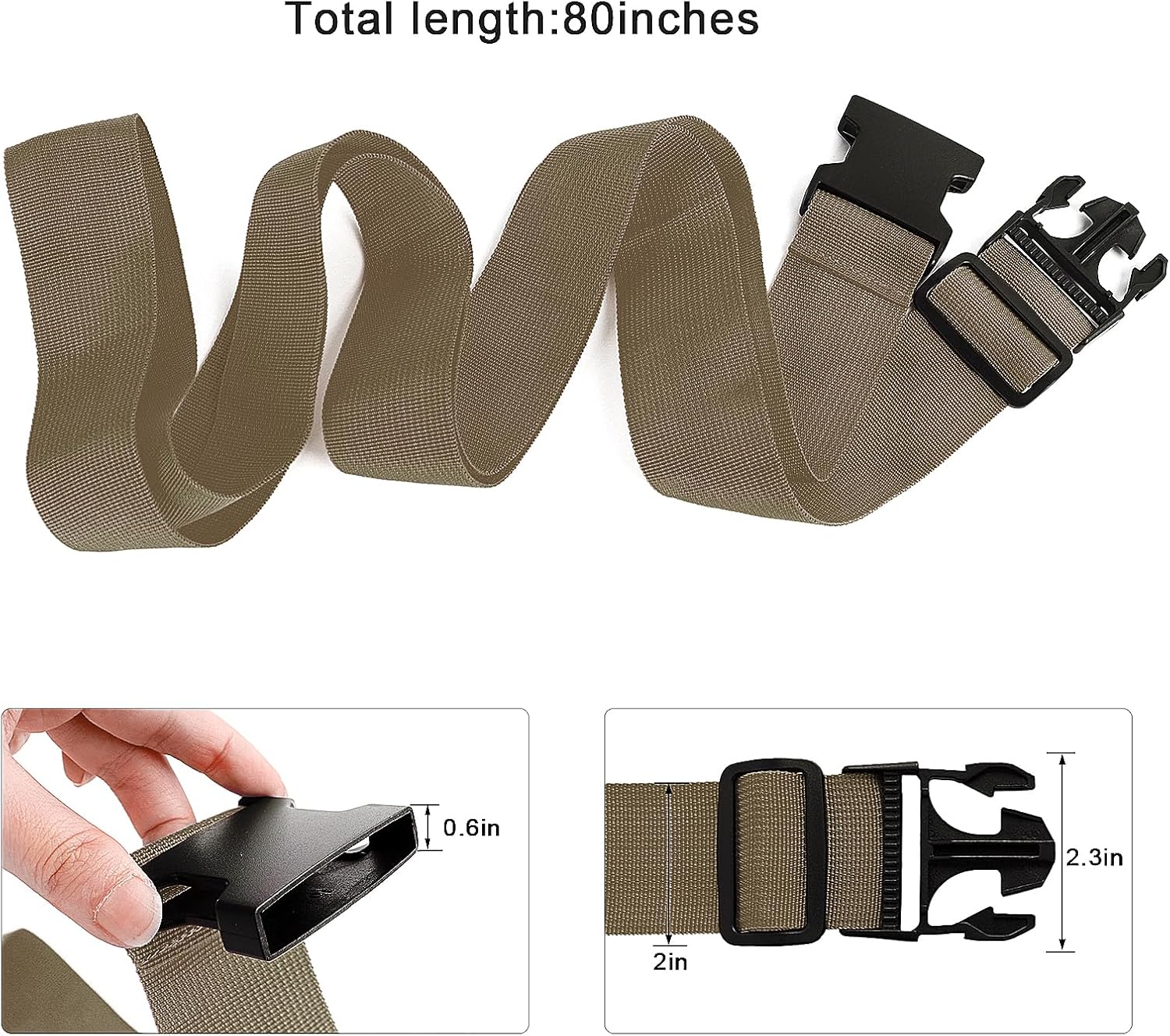 2Pcs Luggage Straps for Suitcase Travel Accessories TSA Approved, 80In Long Belts to Keep Your