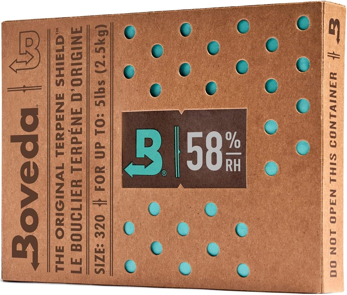 Boveda 58% Two-Way Humidity Control Pack For Storing 5 lb – Size 320 – Single – Moisture Absorber for Storage Containers – Humidifier Pack – Individually Wrapped Hydration Packet