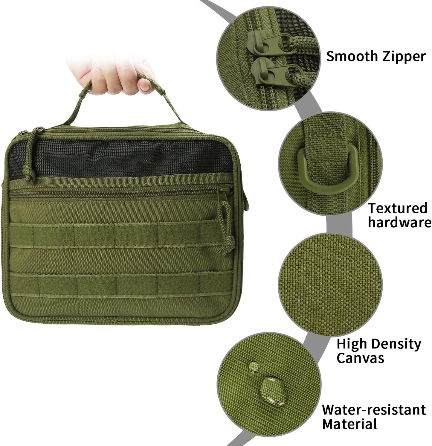 SMONT Tactical Toiletry Bag for Men, 9.5" Hanging Dopp Kit Shaving Hygiene Bag for Traveling Bathroom