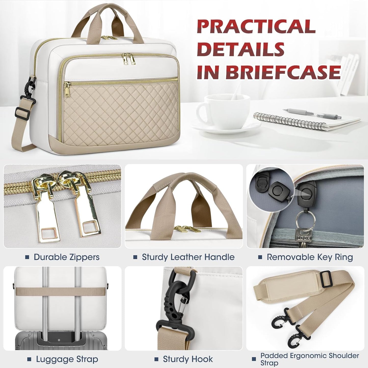 NEWHEY Laptop Bag 17.3 Inch Laptop Briefcase for Women Men Waterproof Shoulder Messenger Bag Large