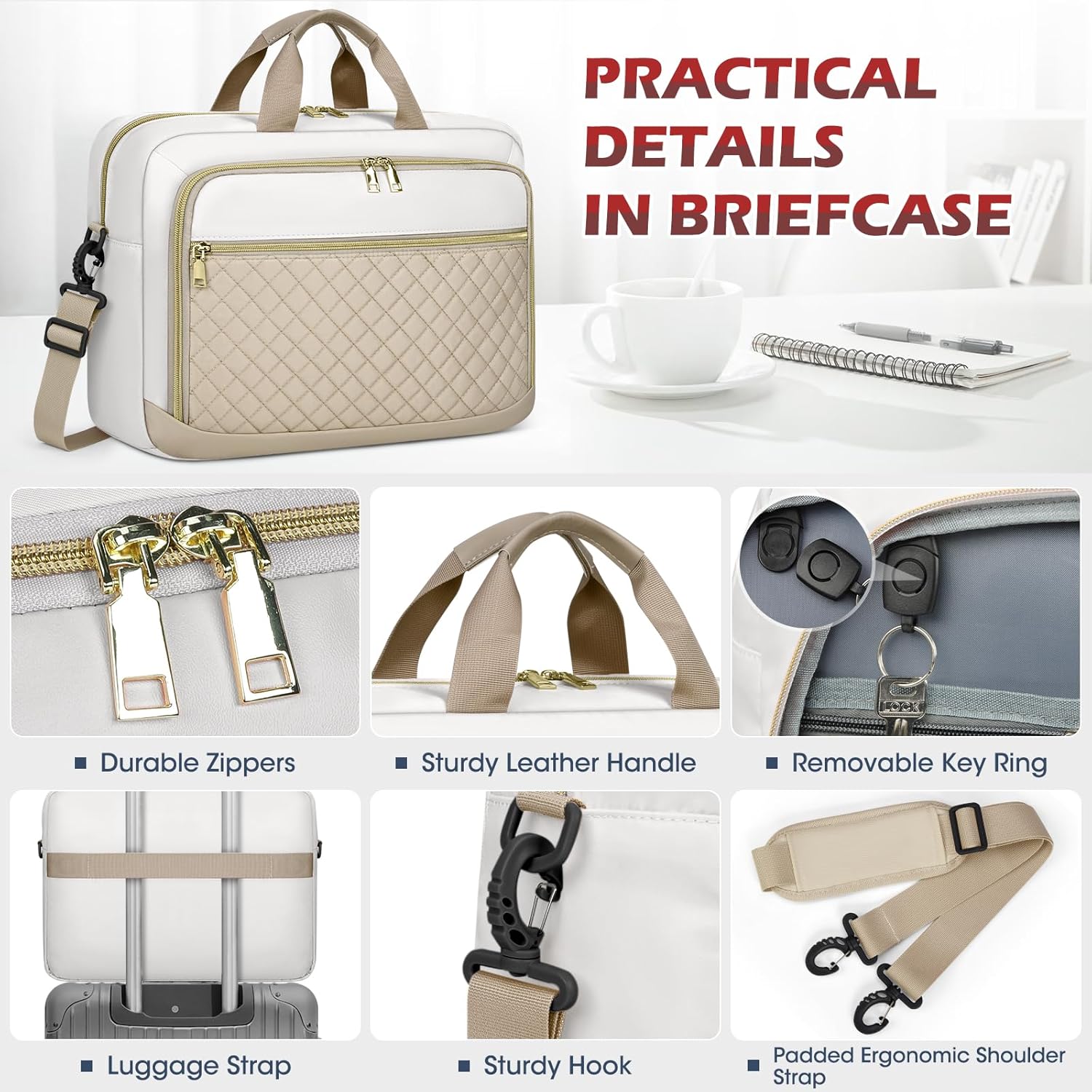 NEWHEY Laptop Bag 17.3 Inch Laptop Briefcase for Women Men Waterproof Shoulder Messenger Bag Large