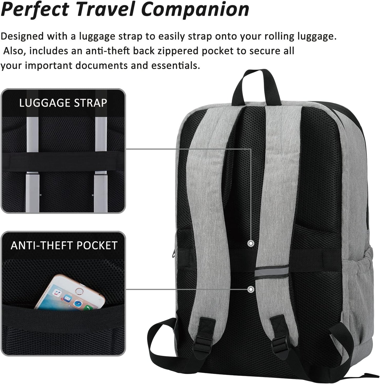 MAXTOP Travel Laptop Backpack with USB Charging Port Anti-Theft[Water Resistant] College Bookbag Fits 18.4 Inch Laptop