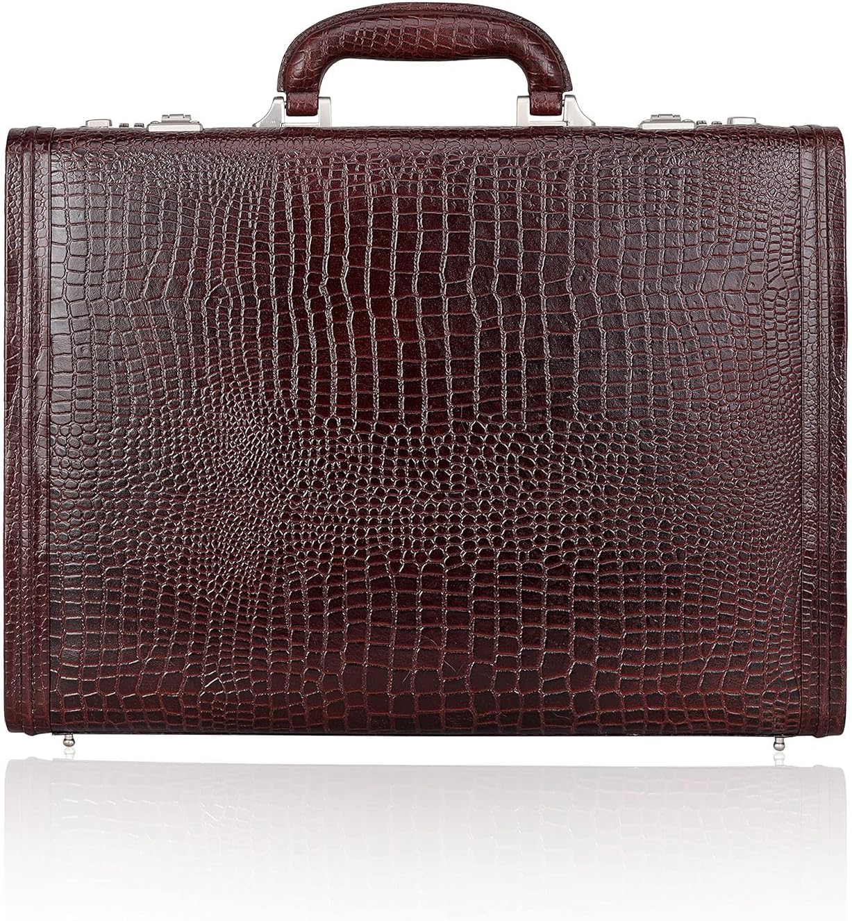 Full Grain Leather Briefcase Attache Case For Unisex Size L17xW3xH12 Inches Briefcase Bag