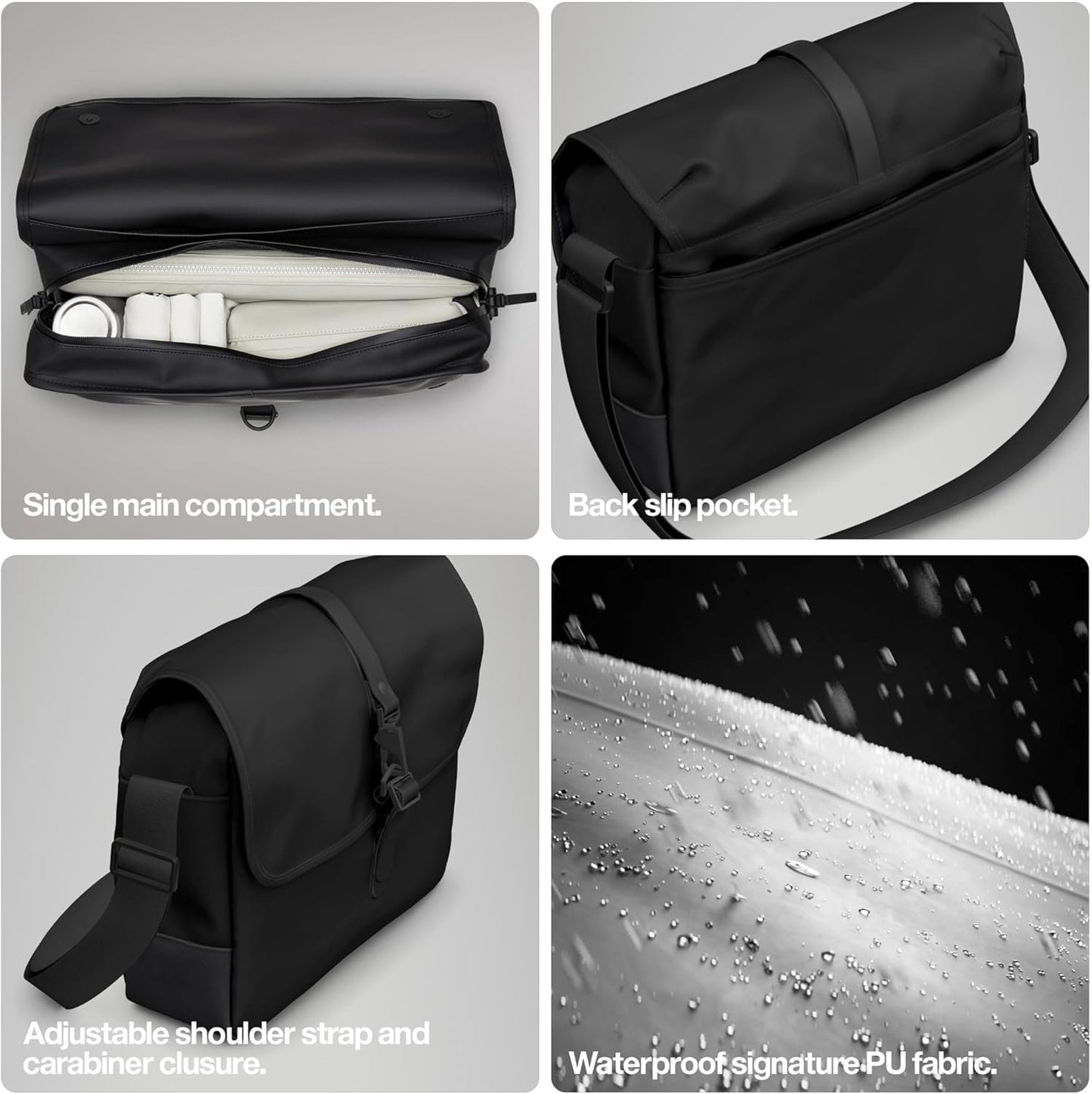 RAINS Messenger Bag - Laptop Bag for men and women - Fits 16” laptop or tablet