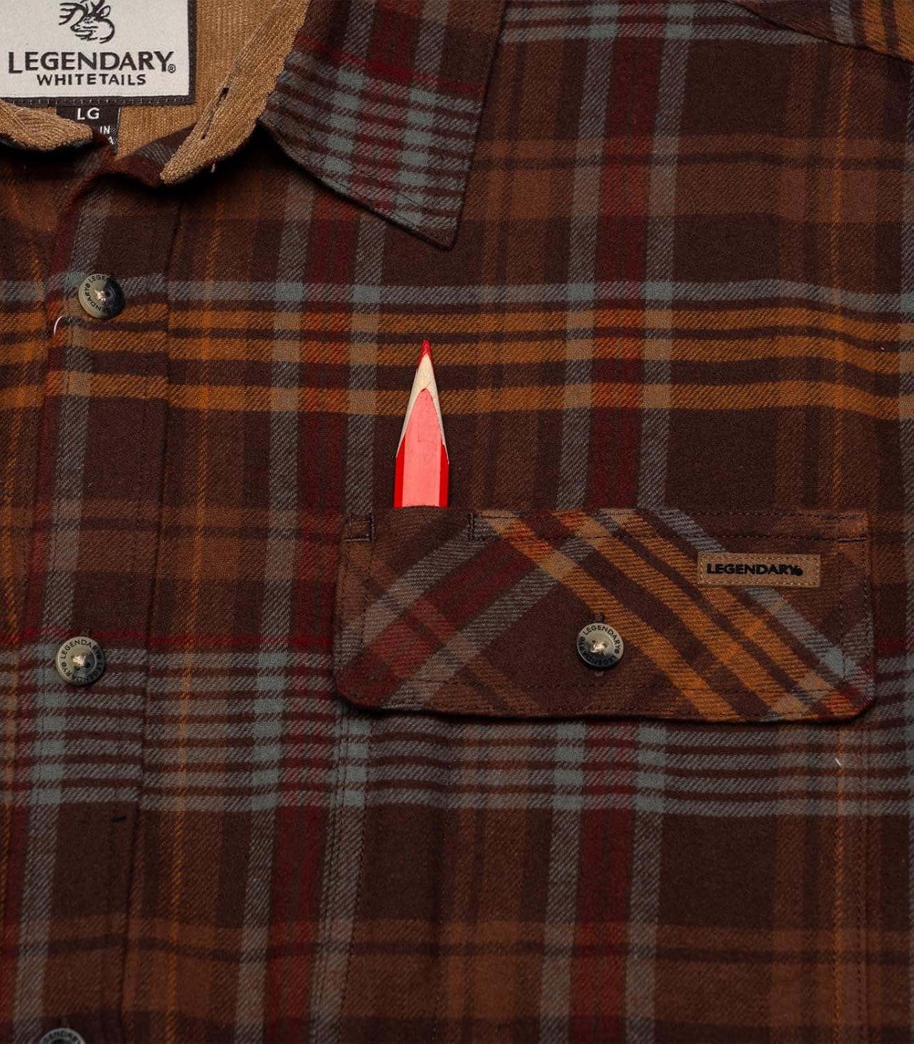 Legendary Whitetails Men's Flannel Shirt Long Sleeve Button Down 100% Cotton