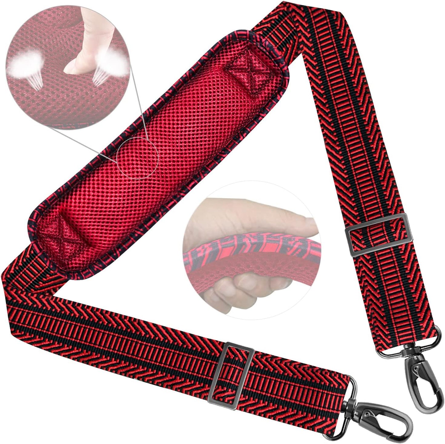 ZINZ Shoulder Strap 58" Ultra-Thick Fixed Padded and Adjustable Buckles Crossbody Strap for Briefcase Laptop Bag Luggage