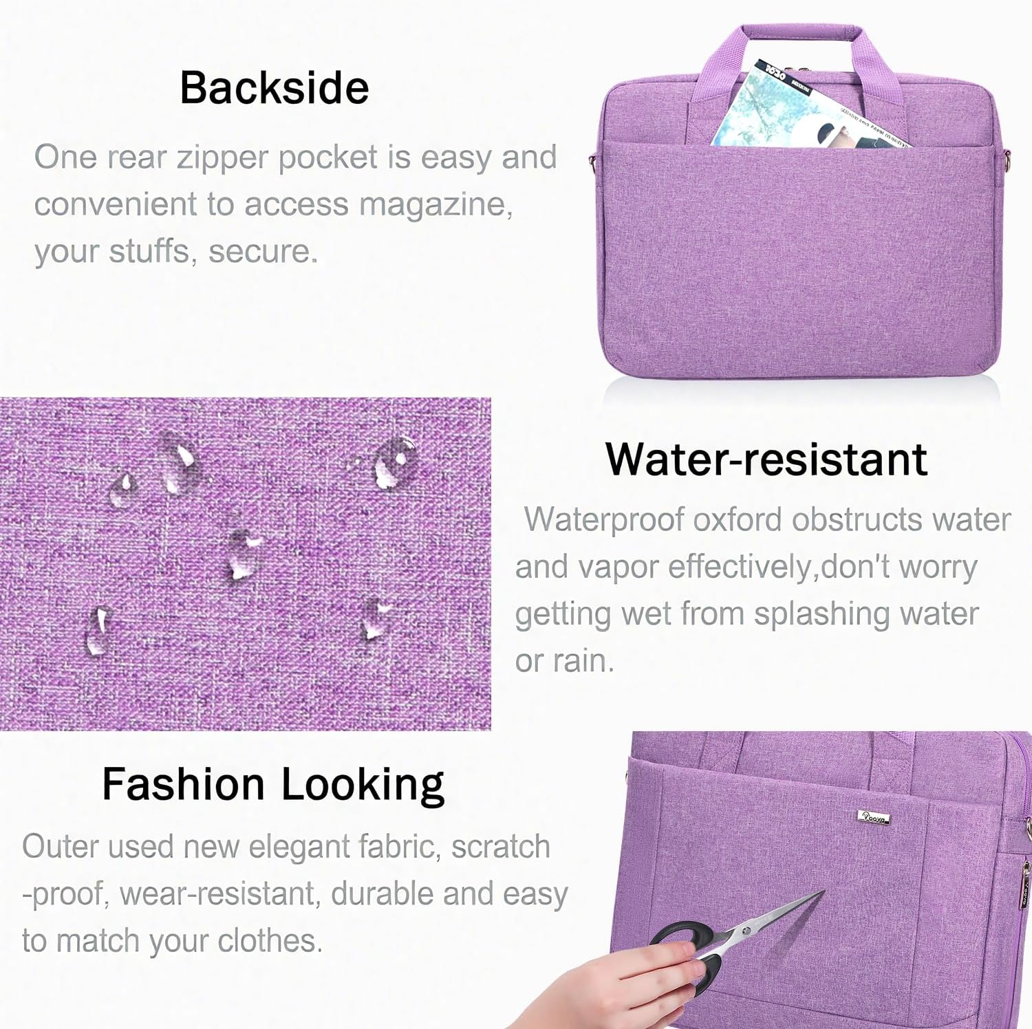 Voova Laptop Bag Case 17 17.3 Inch Computer Sleeve Messenger Bag with Shoulder Strap Expandable