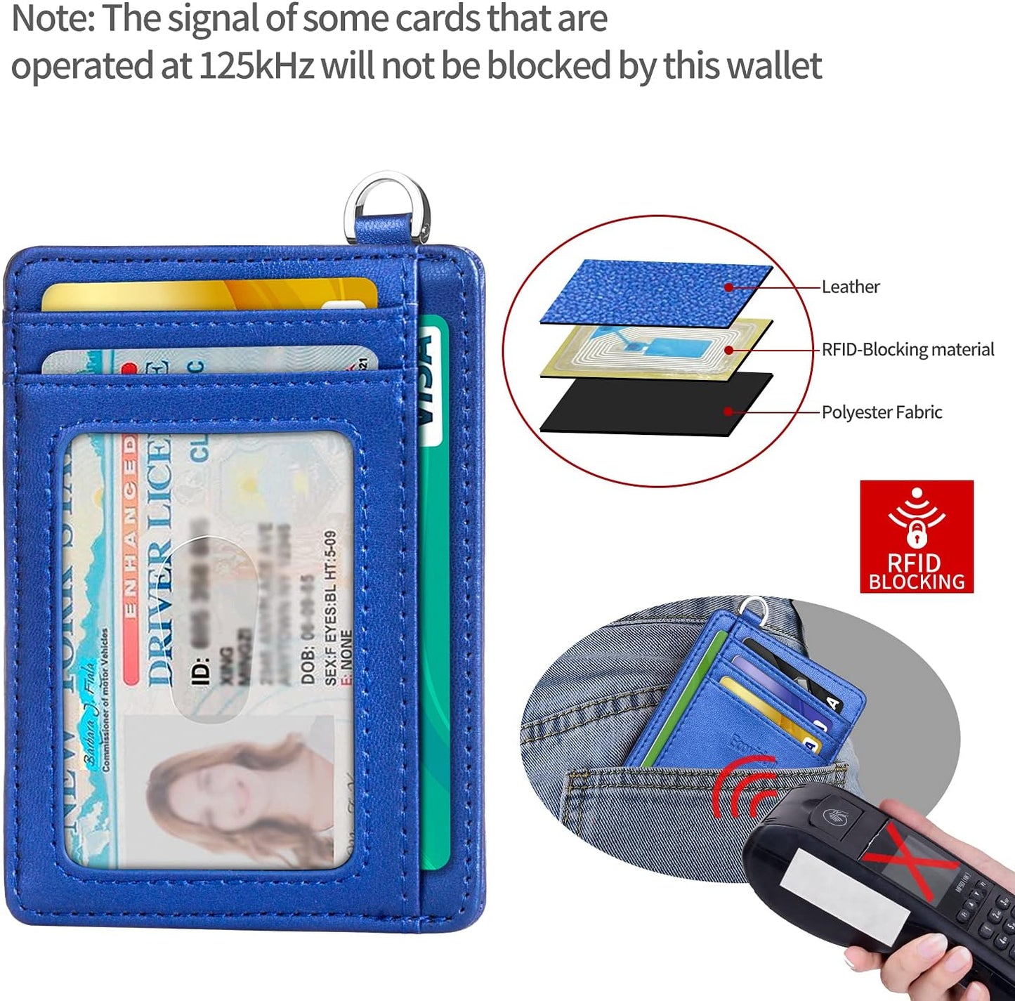 EcoVision Slim Minimalist Front Pocket Wallet, RFID Blocking Credit Card Holder Wallet with Detachable D-Shackle for Men Women