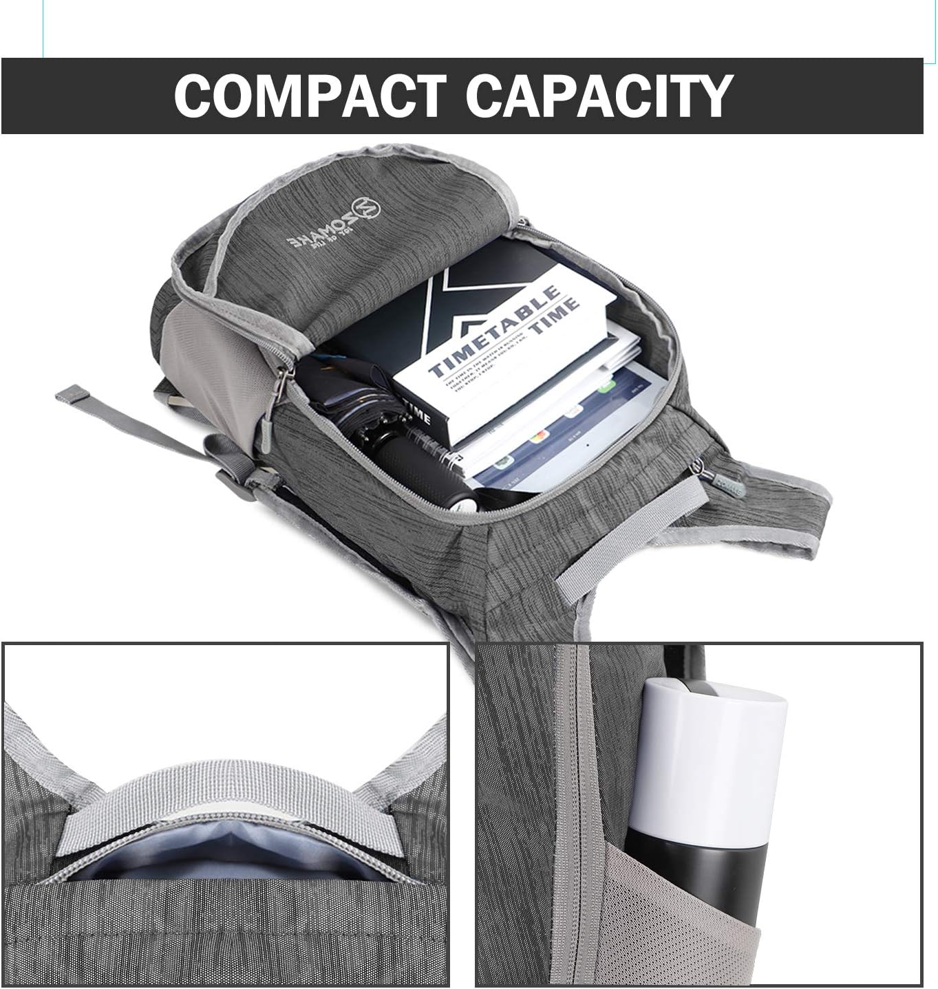 ZOMAKE Ultra Lightweight Packable Backpack 18L, Small Foldable Hiking Backpacks Water Resistant
