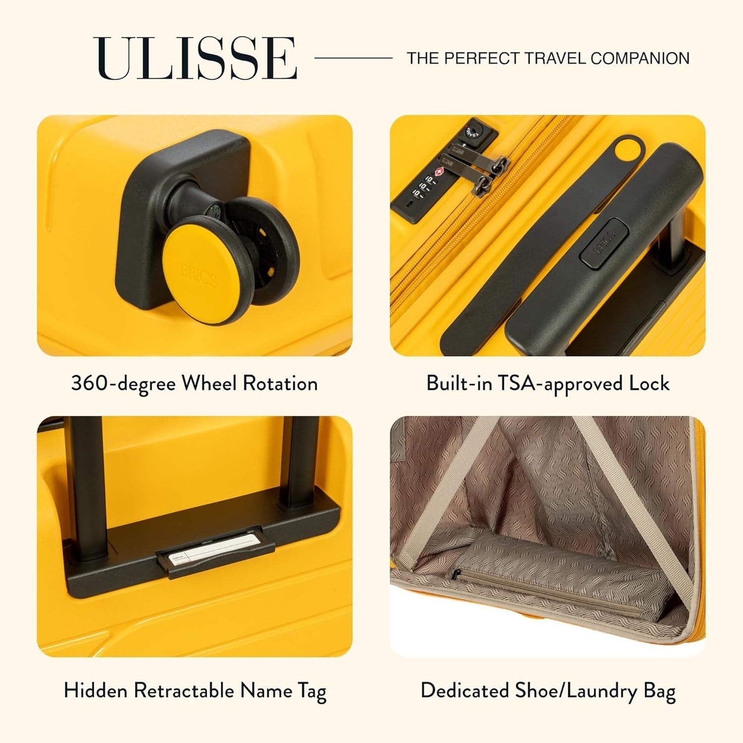 Bric's B|Y Ulisse Spinner Suitcase, Expandable Hard Shell Luggage with TSA Lock and Smooth 360°