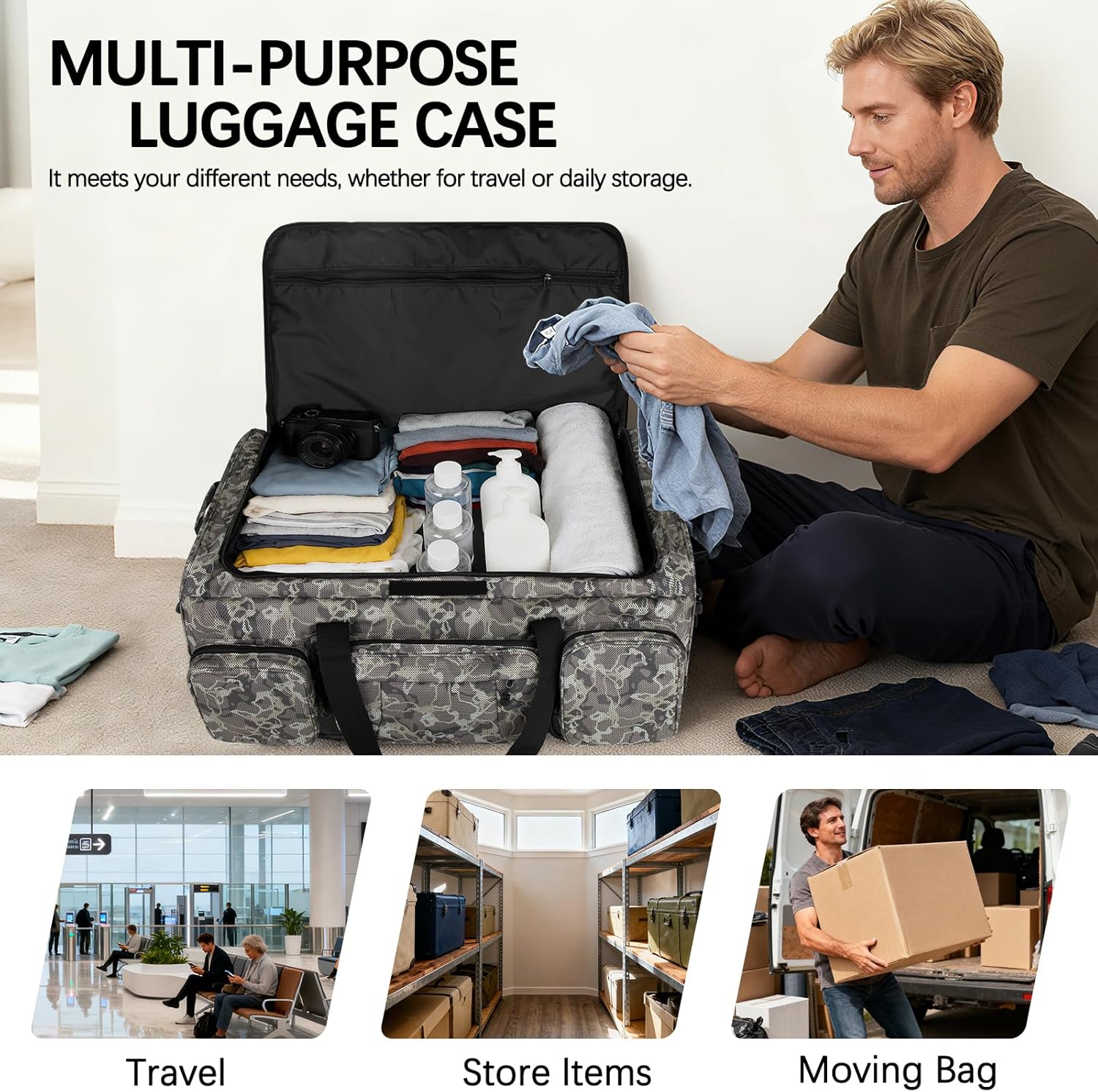 Rolling Duffle Bag with Wheels, 120L Military Luggage Bag for Travel,Large Tactical Heavy Duty