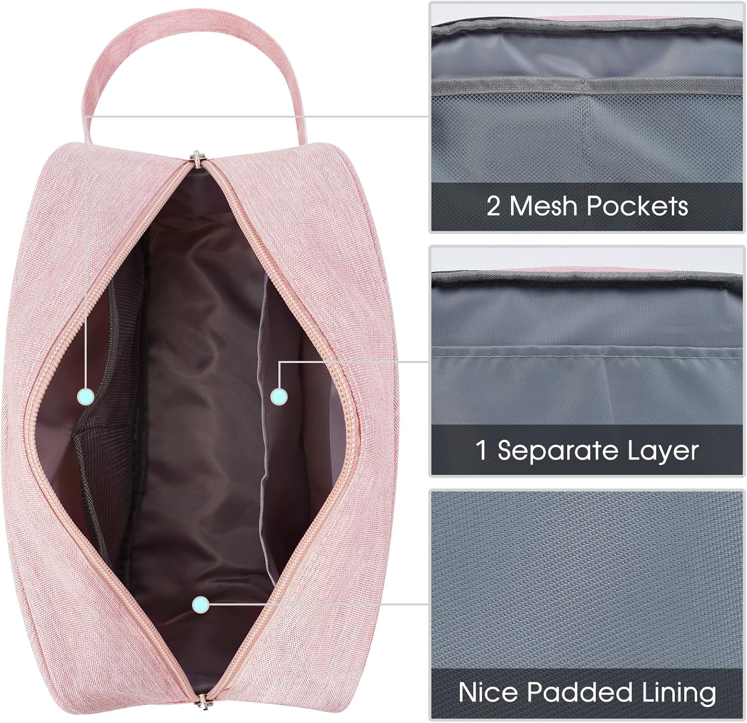 Narwey Travel Toiletry Bag for Women Traveling Dopp Kit Men Travel Bag for Toiletries Cosmetic Bag