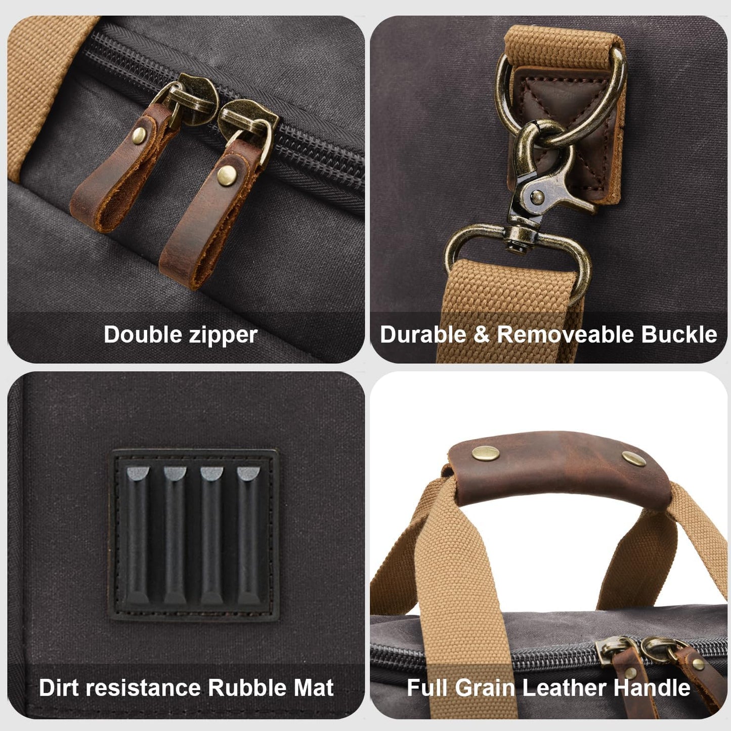 Waxed Canvas Duffel Bag 50L Waterproof Duffle Bag Travel Overnight Weekender Bag