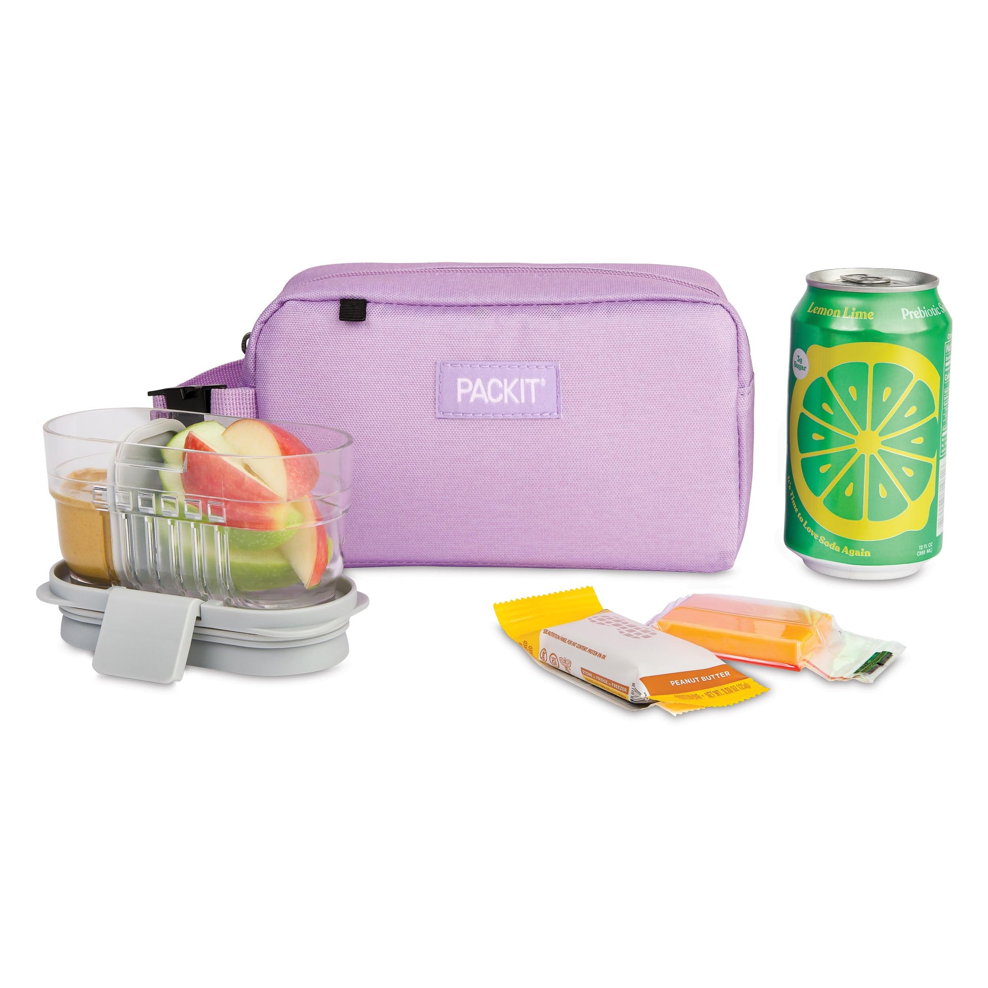 PackIt Freezable Small Insulated Snack Box, Lavender, with EcoFreeze Technology (Built-in Ice