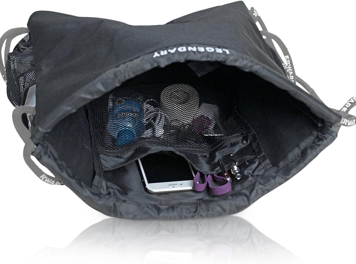 Soccerware Legendary Drawstring Gym Bag - Waterproof | For Sports & Workout Gear | XL Capacity | Heavy-Duty Sackpack Backpack