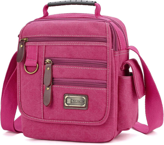 Mens bag Canvas Shoulder Bag Small Messenger Crossbody Bag Work Bag Vintage Multi-function