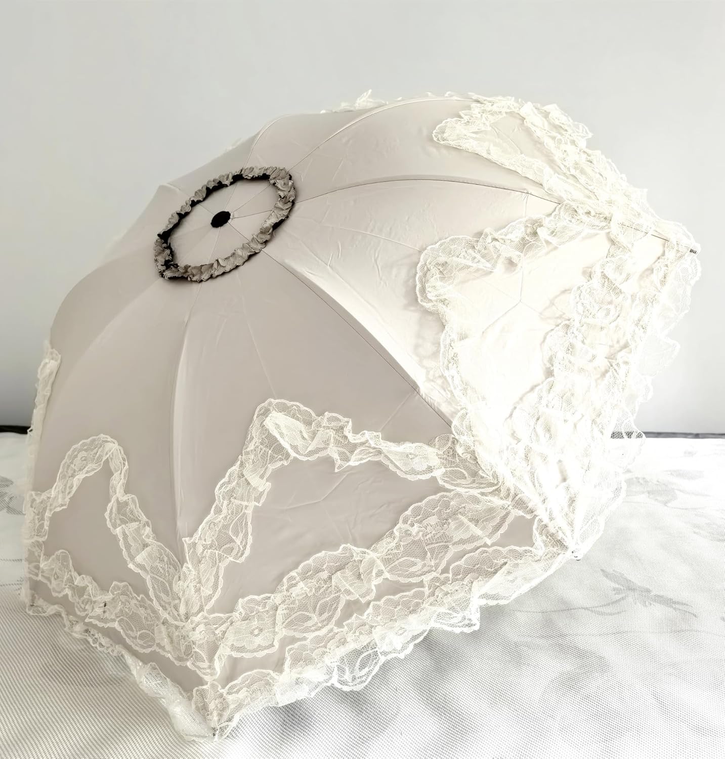 Vintage Lace Parasol Gothic Lolita Umbrella UV Sun Protection Witch Cosplay Photoshoot Props Party Decoration