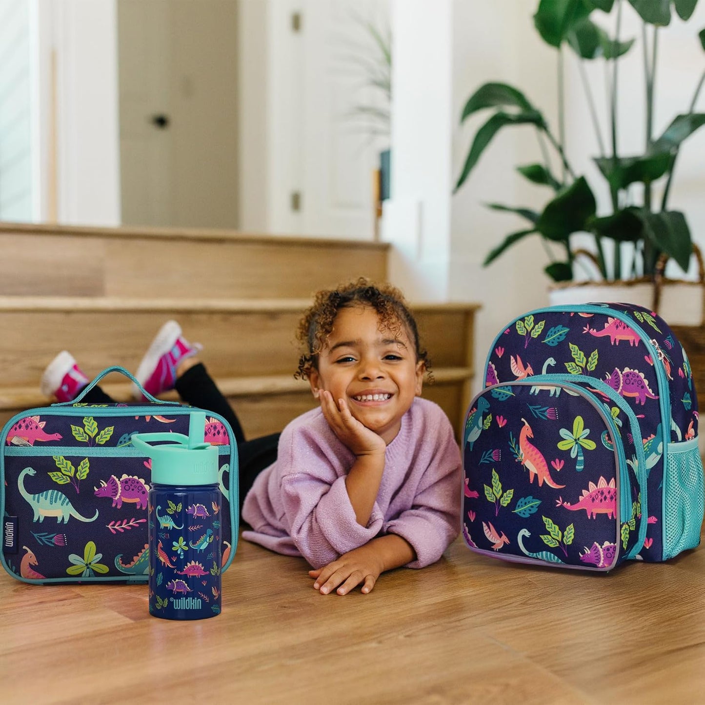 Wildkin 12-inch Kids Backpack – Padded, Adjustable, Ideal for Daycare & Travel - Darling Dinosaurs