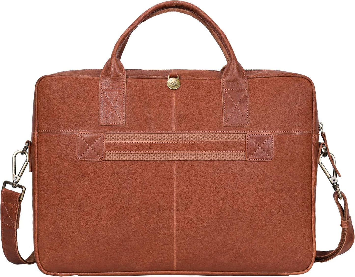 ANTONIO VALERIA Andy Washed Leather Laptop Messenger Bag for Men