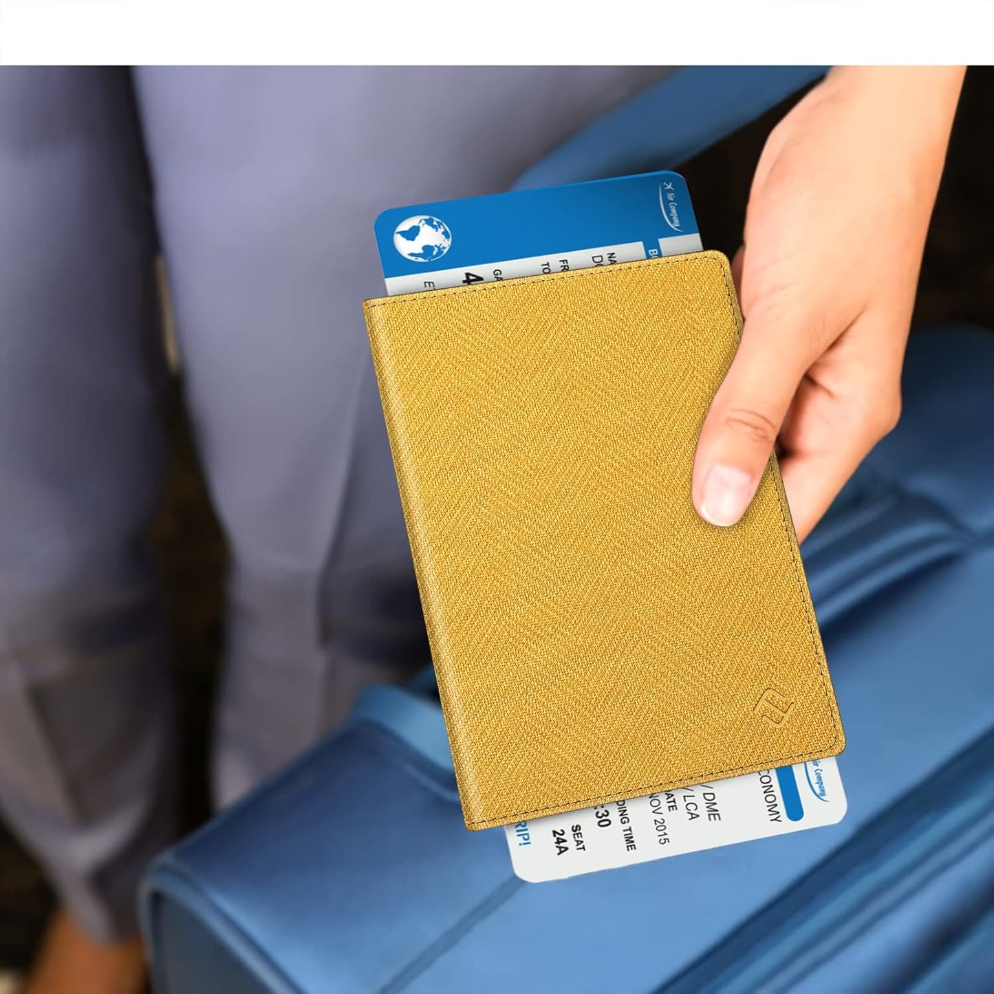 FINTIE Passport Holder, Slim Travel Wallet RFID Blocking Card Case Cover Passport Cover Protector Essentials with Credit Card Slots for Women/Men