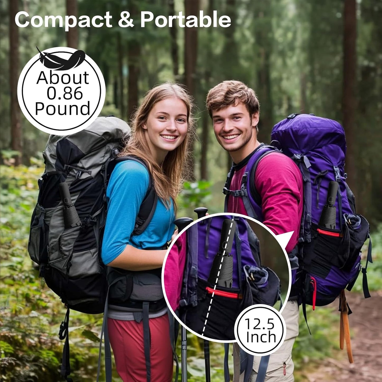 Compact Travel Umbrella, Small Pocket Mini Umbrella for Purse Wallet, UV Sun Rain Umbrellas for Backpack, Portable Folding Umbrellas for Women Kids