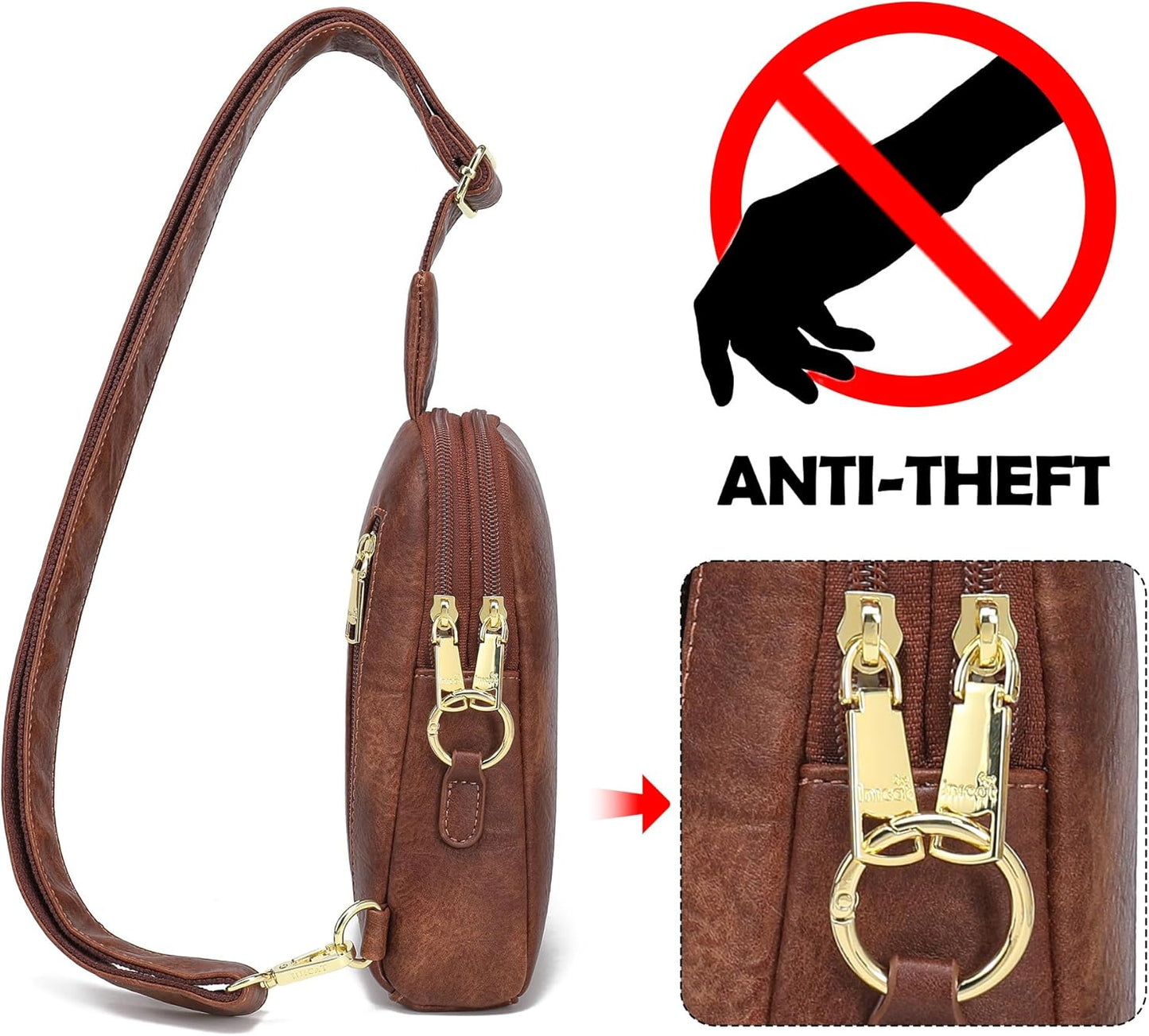 INICAT Travel Small Sling Bag Faux Leather Crossbody Bags Women Cross Body Bag Purses for Woman