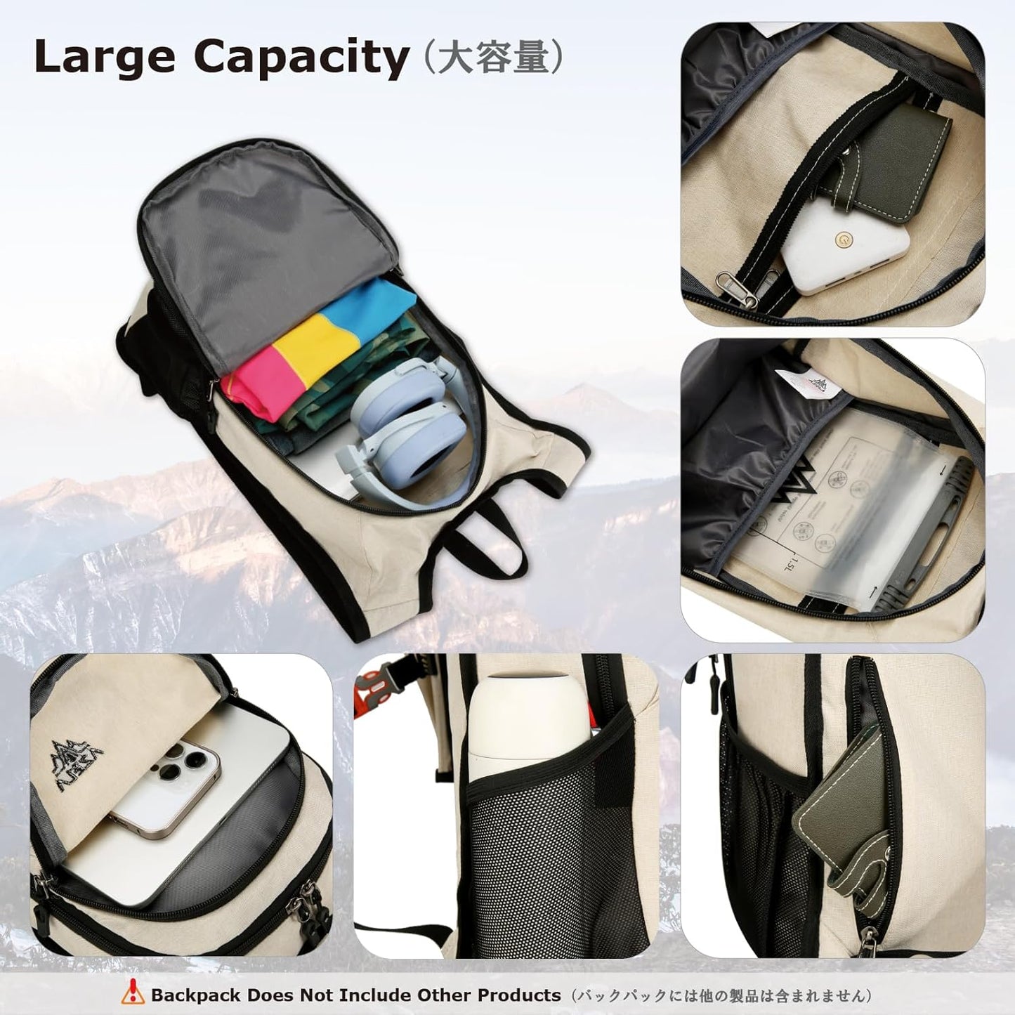 YAPJEB Lightweight Hiking Backpack, Breathable Daypack for Running Cycling Climbing Marathon Camping for Men and Women
